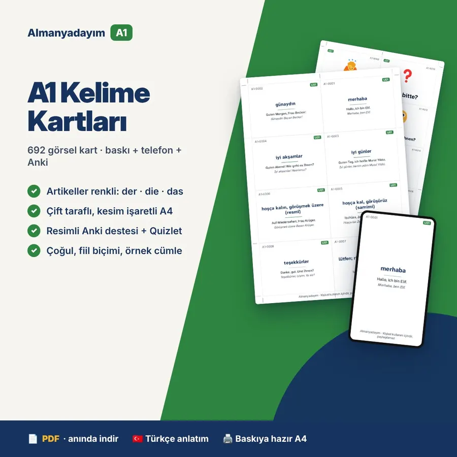 A1 Kelime Kartları