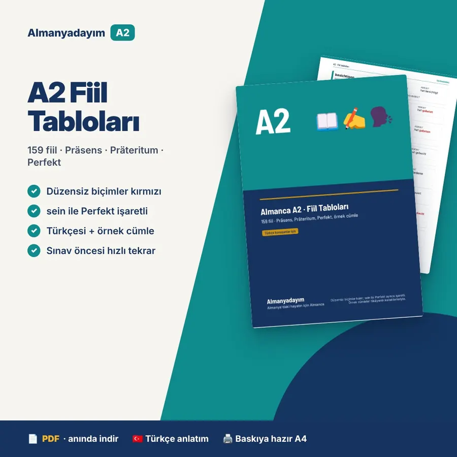 A2 Fiil Tabloları