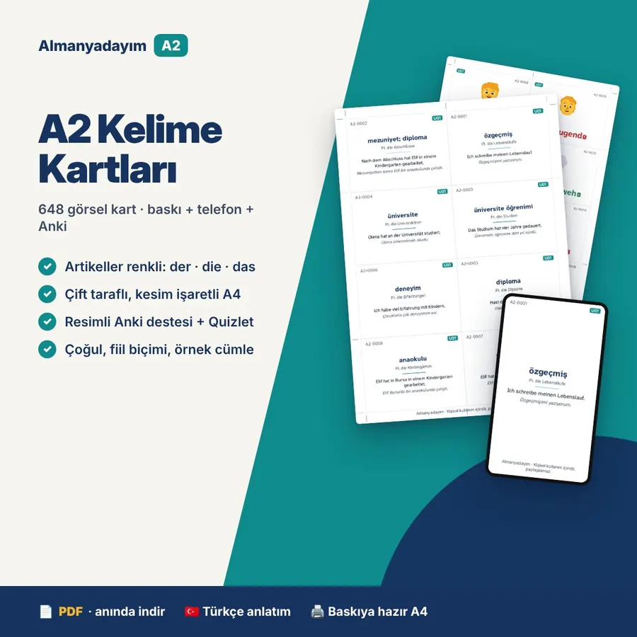 A2 Kelime Kartları